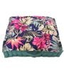 Blue Cotton Floral 20x20 inches Floor Cushions (Set of 2)