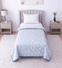 Blue Cotton Floral 300 GSM Single Bed Reversible Dohar