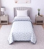 Blue Cotton Floral 300 GSM Single Bed Reversible Dohar