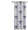 Blue Cotton Floral 5ft Semisheer Eyelet Window Curtain (1 Pc)