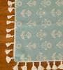 Dahlia Nile Tasseled (78x60) Blue & White Cotton Table Cloth
