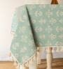 Dahlia Nile Tasseled (78x60) Blue & White Cotton Table Cloth