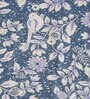Blue Cotton Floral 7Ft Light Filtering Eyelet (Set Of 2) Door Curtains