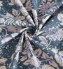 Blue Cotton Floral 7Ft Light Filtering Eyelet (Set Of 2) Door Curtains
