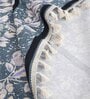 Blue Cotton Floral 9Ft Light Filtering Eyelet (Set Of 2) Long Door Curtains