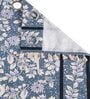 Blue Cotton Floral 9Ft Light Filtering Eyelet (Set Of 2) Long Door Curtains