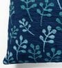 Blue Floral Cotton 16 x 16 Inches Cushion Covers (Set of 2)