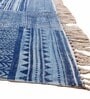 Blue Cotton Geometric 3 x 5 Hand Woven Dhurrie