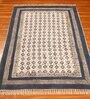 Blue Cotton Geometric 5 x 8 Hand Woven Dhurrie