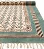 Blue Cotton Geometric 3x2 Hand Woven Dhurrie