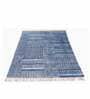 Blue Cotton Geometric 3x2 Hand Woven Dhurrie