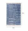 Blue Cotton Geometric 3x2 Hand Woven Dhurrie