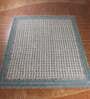 Blue Cotton Geometric 3x2 Hand Woven Dhurrie