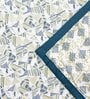 Blue Cotton Geometric 144 TC Single Dohar