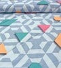 Blue Cotton Blend Geometric 150 GSM  Single Comforter