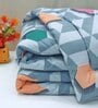 Blue Cotton Blend Geometric 150 GSM  Single Comforter
