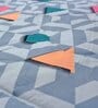 Blue Cotton Blend Geometric 150 GSM  Single Comforter