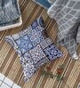 Blue Cotton Geometric 16x16 inches Cushion Covers (Pack of 5)