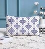 Blue Cotton Geometric 18x12 inches Cushion Covers (Pack of 2)