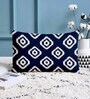 Blue Cotton Geometric 18x12 inches Cushion Covers (Pack of 2)
