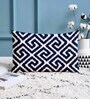 Blue Cotton Geometric 18x12 inches Cushion Covers (Pack of 2)