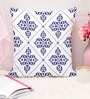 Blue Cotton Geometric 24x24 inches Cushion Covers (Pack of 2)