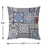 Blue Cotton Geometric 24x24 inches Cushion Covers (Pack of 2)