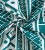 Blue Cotton Geometric 5Ft Light Filtering Eyelet (Set Of 2) Window Curtains