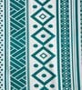 Blue Cotton Geometric 5Ft Light Filtering Eyelet (Set Of 2) Window Curtains