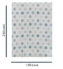 Blue Cotton Geometric 84x60 Inches Sofa Throw
