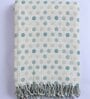 Blue Cotton Geometric 84x60 Inches Sofa Throw