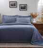 Blue Cotton Geometric Print 110 GSM Double Bed Quilt