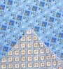 Blue Cotton Geometrical 144 TC  Double Bed Dohar