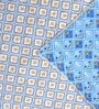 Blue Cotton Geometrical 144 TC  Double Bed Dohar