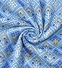 Blue Cotton Geometrical 144 TC  Double Bed Dohar