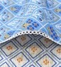Blue Cotton Geometrical 144 TC  Double Bed Dohar
