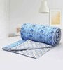 Blue Cotton Geometrical 144 TC  Double Bed Dohar