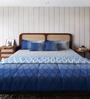 Blue Cotton Geometrical 150 GSM Double Bed Comforter