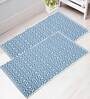Blue Cotton Machine Made 2 X 3 Feet Dhurrie