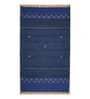 Blue Cotton Machine Made 4 X 6 Feet Dhurrie