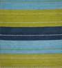 Blue Cotton Machine Made 4 X 6 Feet Dhurrie