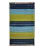 Blue Cotton Machine Made 4 X 6 Feet Dhurrie