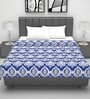 Blue Cotton Patterned 120 GSM Double Bed Dohar