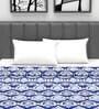 Blue Cotton Patterned 120 GSM Double Bed Dohar