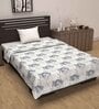 Blue Cotton Patterned 120 GSM Single Bed Dohar