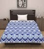 Blue Cotton Patterned 120 GSM Single Bed Dohar