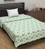 Blue Cotton Patterned 120 GSM Single Bed Dohar