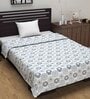 Blue Cotton Patterned 120 GSM Single Bed Dohar