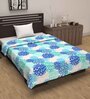 Blue Cotton Patterned 120 GSM Single Bed Dohar