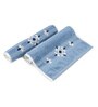 Blue Cotton Patterned 500 GSM Towel Set 8 Pieces